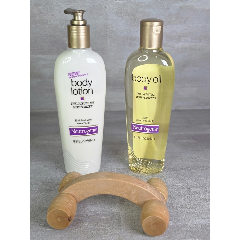 Lot Neutrogena Sheer Oil Lotion& Body Oil Light Sesame Formula Moisturizer 8.5oz